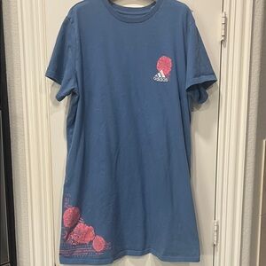 Adidas Short Sleeve Blue mini dress with Pink Design